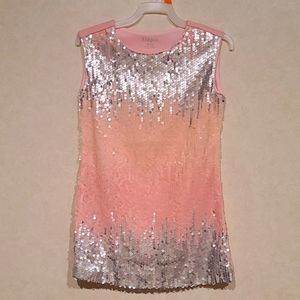 Pink and gray shimmer dress. Size 5/6 Worn once!